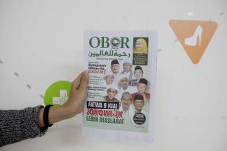 Tampilan tabloid mini Obor Rahmatan Lil'alamin, Jakarta, Rabu (25/6/2014).