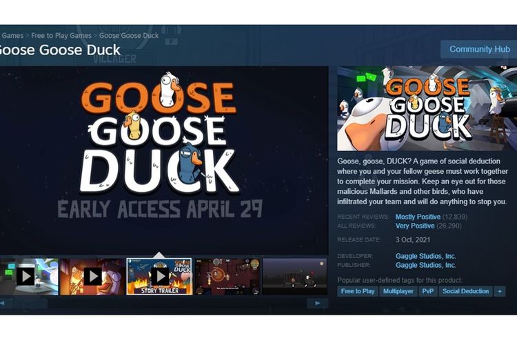Goose Goose Duck, game yang mendadak populer setelah dimainkan oleh Tae-hyung BTS