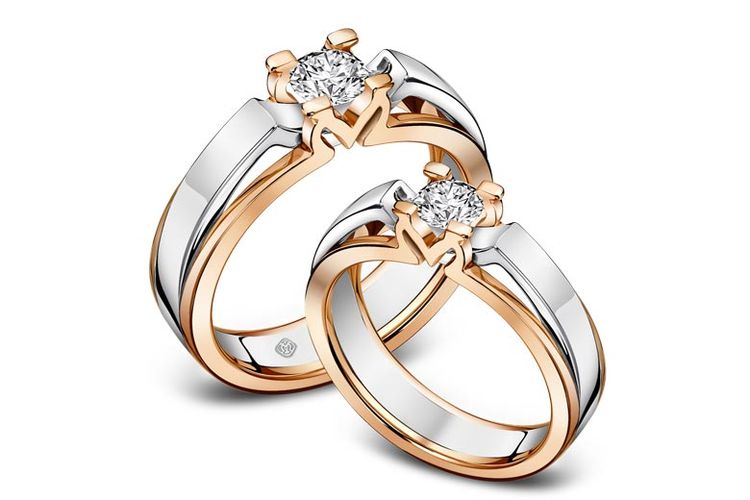 Model cincin pernikahan dari Mondial. 