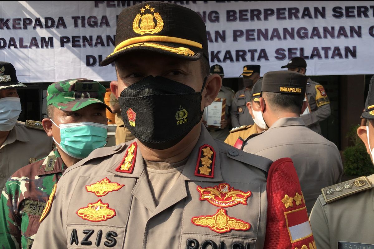 Kapolres Metro Jakarta Selatan, Kombes Pol Azis Andriansyah di Mapolres Jakarta Selatan, Selasa (25/5/2021) pagi.