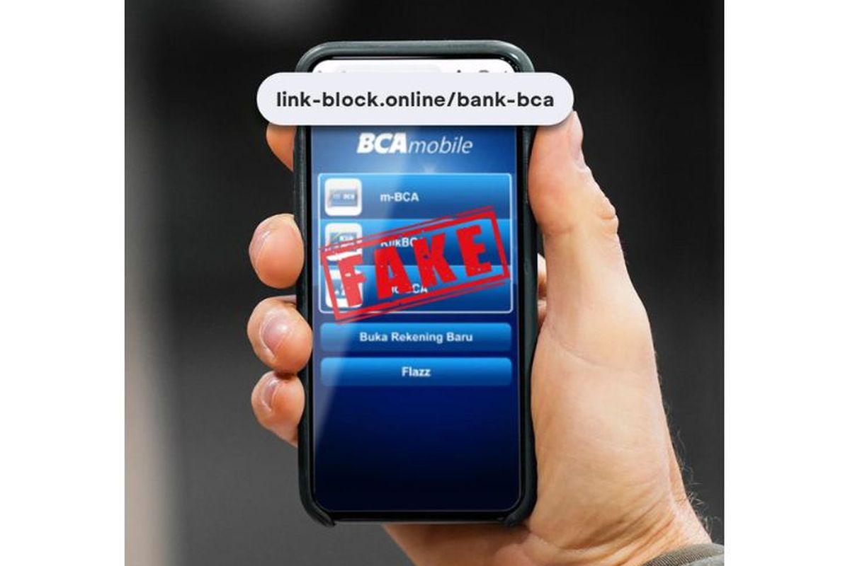 Link phishing akan membawa korban ke tautan yang tampilannya mirip dengan BCA mobile