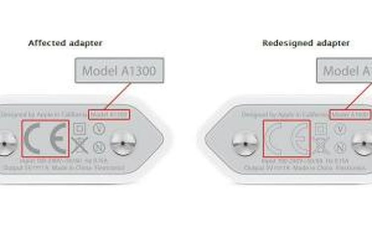 Model charger iPhone yang di-recall