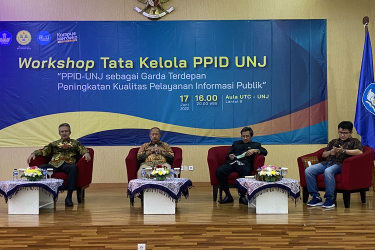 Workshop Tata Kelola PPID UNJ yang berlangsung pada, Jumat 17 Juni 2022.