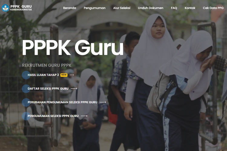 Buka laman https://gurupppk.kemdikbud.go.id/ untuk mengecek pengumuman hasil seleksi PPPK Guru tahap 2