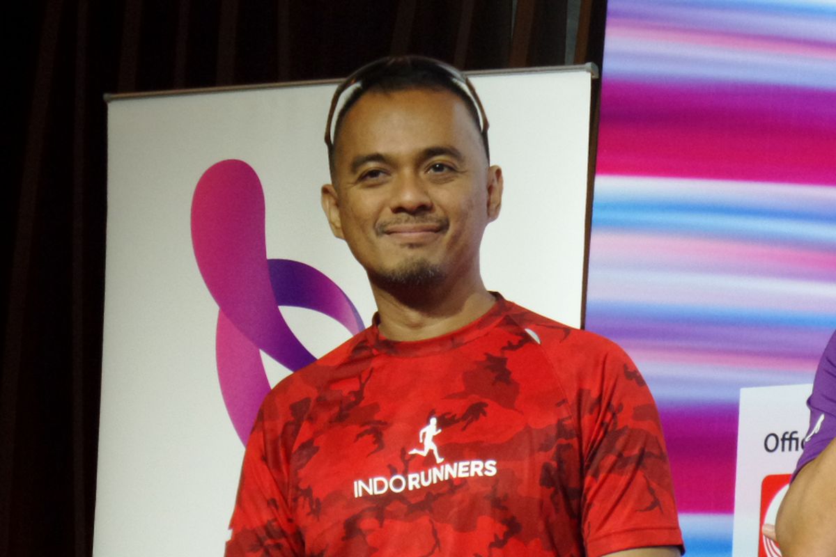 Pendiri komunitas IndoRunners, Yasha Chatab dalam konferensi pers Combi Run 2018 di Hars Rock Cafe Jakarta, Kamis (6/9/2018).