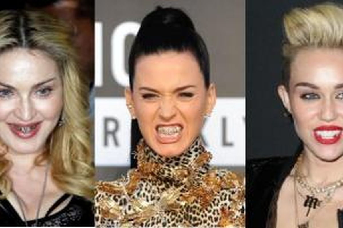 Madonna, Katy Perry, dan Miley Cyrus, rame-rame mempopulerkan grillz untuk membentuk kembali rongga mulut yang baik.