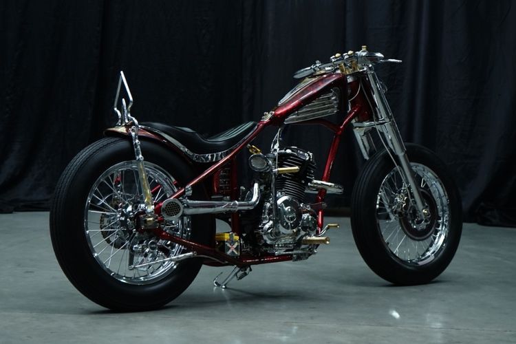 Motor custom Yamaha Byson dengan gaya chopper bobber garapan Wangsa Kencana Garage.