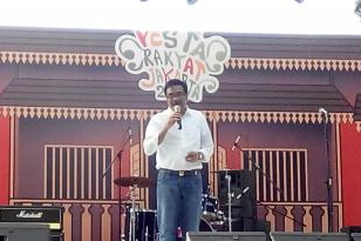 Wakil Gubernur DKI Jakarta Djarot Syaiful Hidayat di Pesta Rakyat Jakarta (PRJ) Senayan, Sabtu (30/5/2015). 