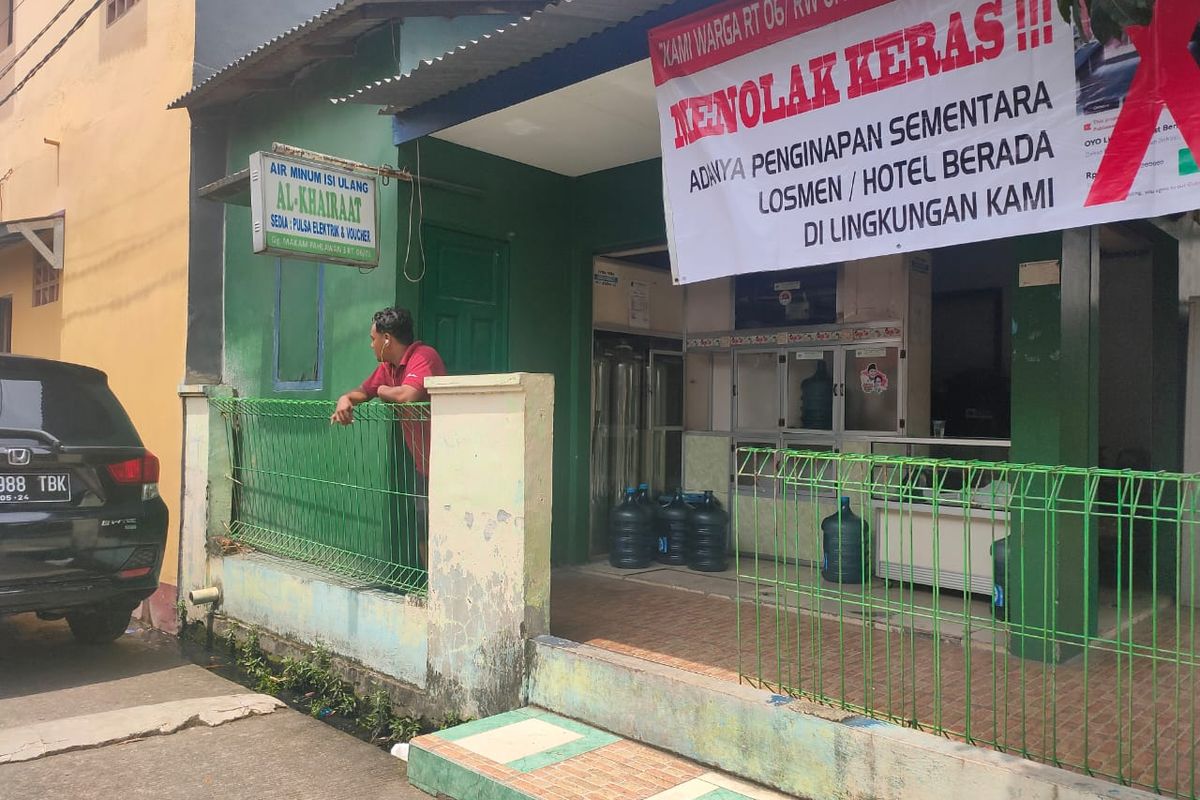 Kontrakan di kawasan Aren Jaya, Bekasi yang hendak dijadikan hotel. Foto diambil, Rabu (11/3/2020).