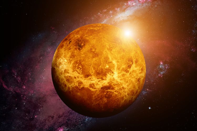 ilustrasi planet Venus, planet terpanas di tata surya.