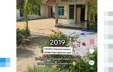 Tangkapan layar unggahan menyebut bisa melihat rekaman gambar pada tahun-tahun sebelumnya di Google Maps