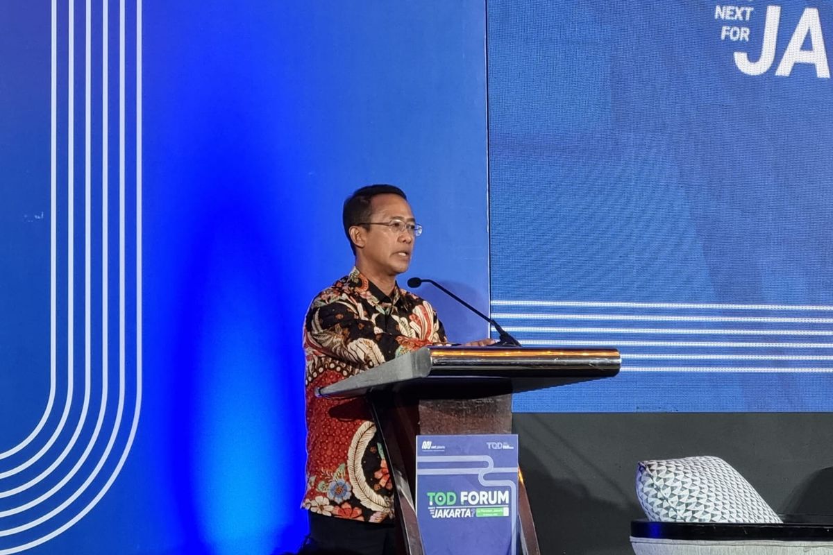 Direktur Utama MRT Jakarta Tuhiyat dalam acara TOD Forum 2023 di Hotel Le Meridien, Jakarta, Selasa (31/10/2023).