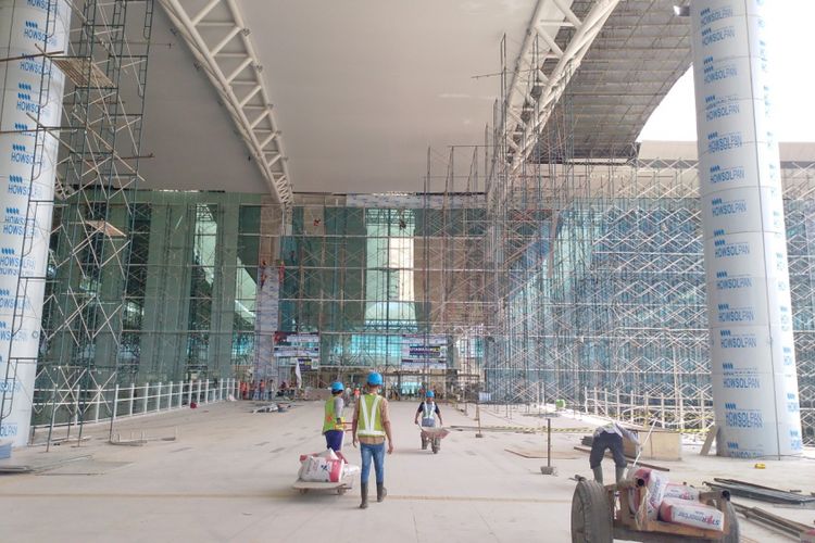 Progres pembangunan Bandara Internasional Kertajati, Majalengka, Jawa Barat mencapai 92 persen.