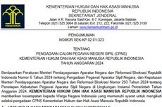 Kemenkumham Buka 9.070 Formasi CPNS 2024, SMA Bisa Daftar!