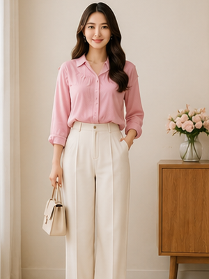 Baju pink cocok dipadukan dengan berbagai warna celana, dari putih, hitam, jeans, hingga mauve. Simak 17 inspirasinya di sini.