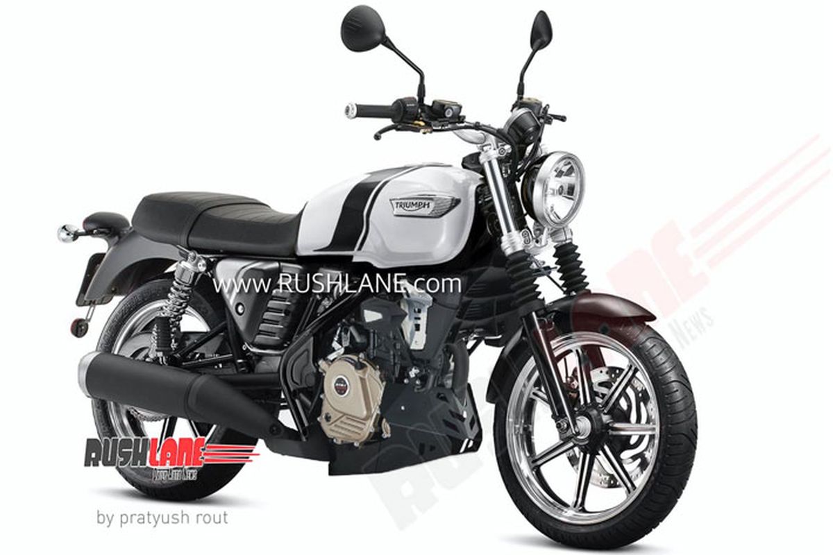 Rendering motor kolaborasi Triumph-Bajaj 