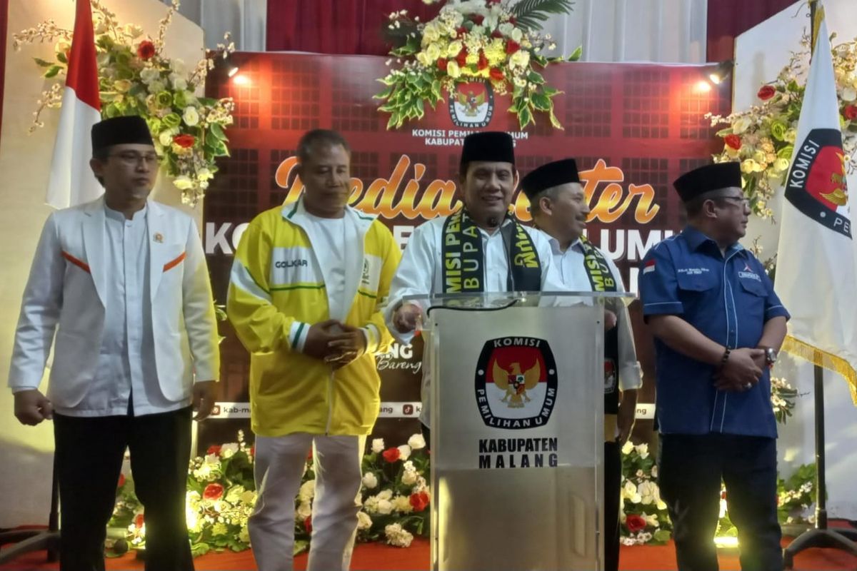 Gunawan HS saat mendaftarkan diri sebagai Calon Bupati Malang ke KPU Kabupaten Malang beberapa waktu lalu.