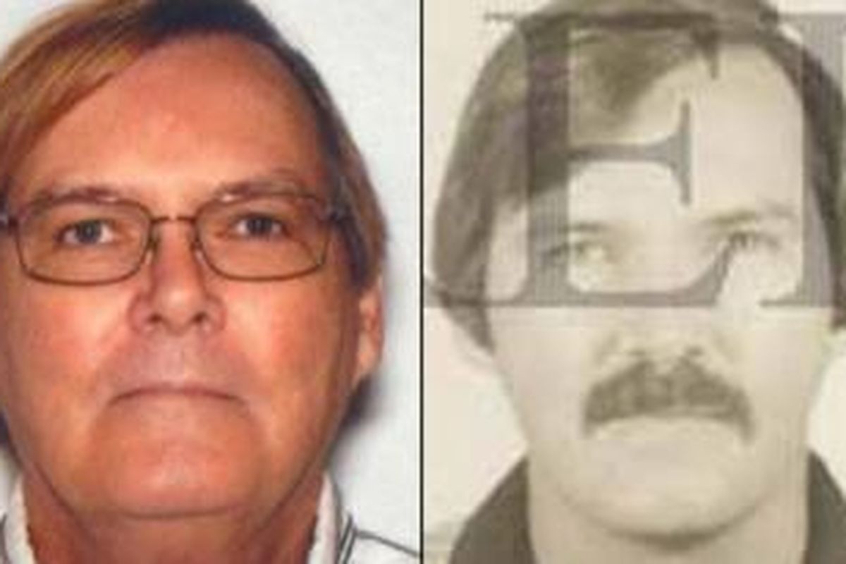 Foto wajah William James Vahey yang dirilis FBI. Foto kiri dari tahun 2013 dan kanan dari tahun 1986