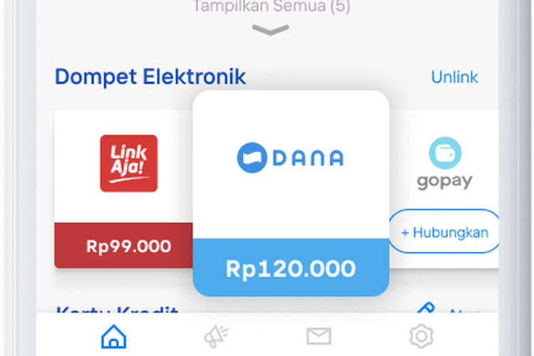 Ilustrasi cara top up DANA via m-banking Mandiri.