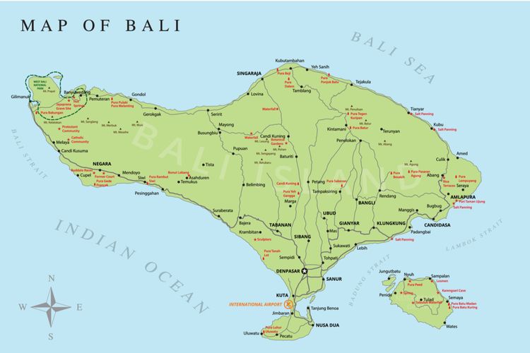 Peta Provinsi Bali.