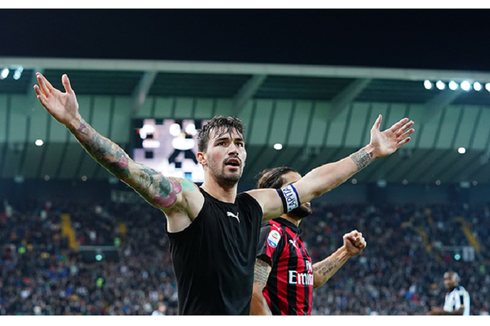 Hasil Udinese Vs AC Milan, Romagnoli Kembali Menjadi Penentu