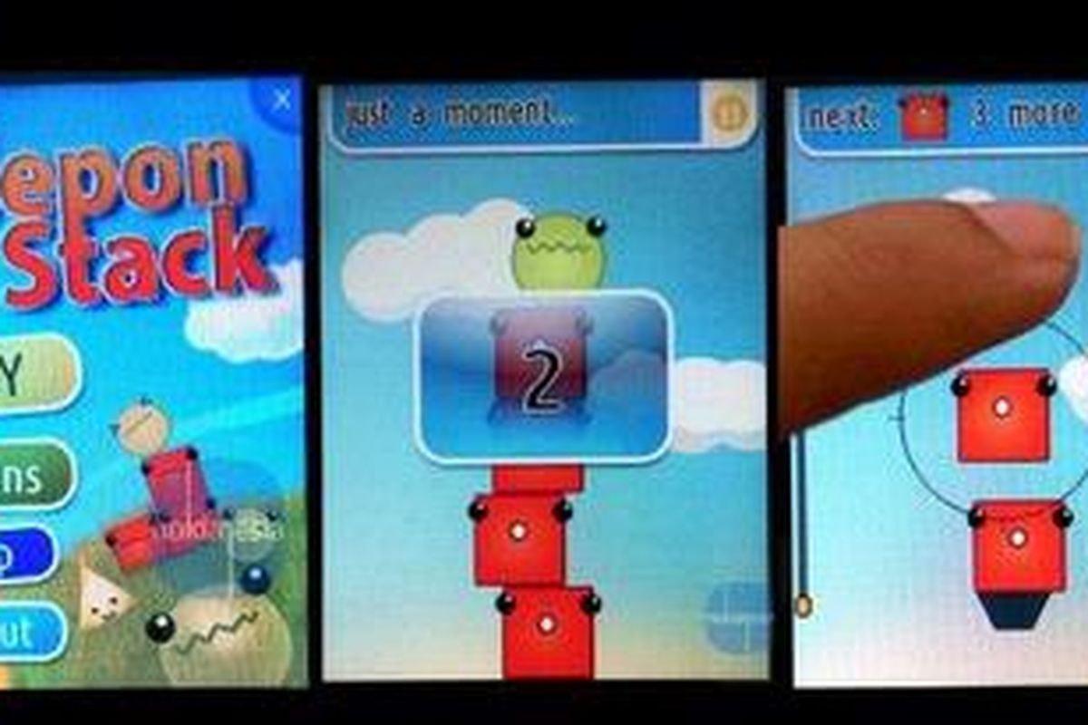 Tampilan Klepon Stack, aplikasi yang menjadi juara Nokia Asha Apps Challenge