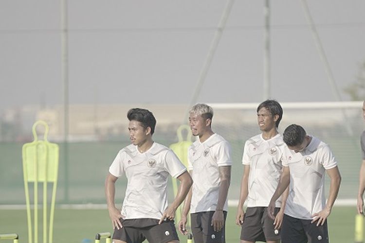 Skuad timnas Indonesia pada pemusatan latihan jelang lanjutan Kualifikasi Piala Dunia 2022 Zona Asia di Uni Emirat Arab (UEA).