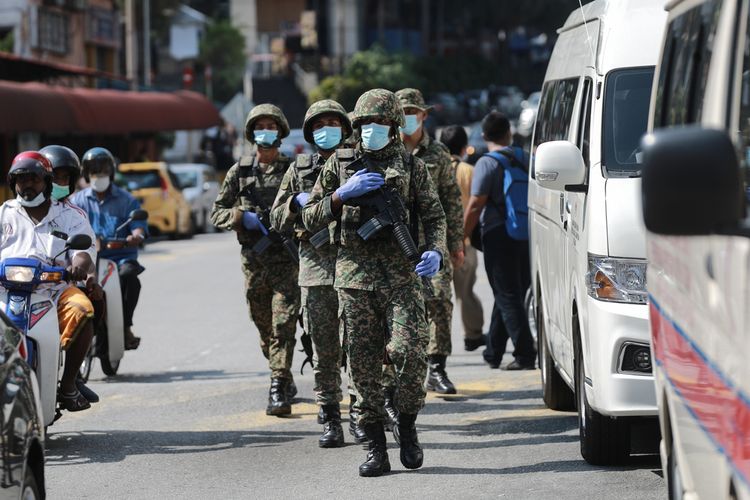 Suasana di Kuala Lumpur, Malaysia, saat pemberlakuan lockdown sebagai antisipasi penyebaran virus corona, Mei 2020.