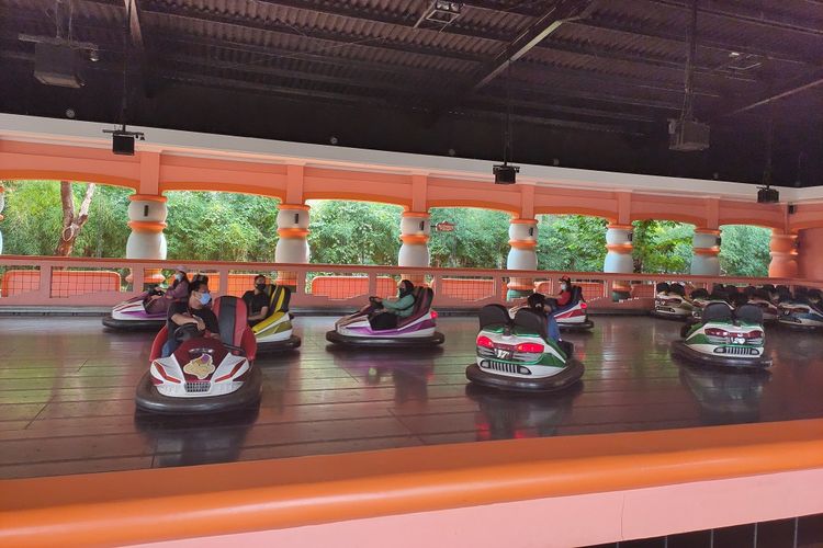 Wahana Bumper Car di Dunia Fantasi, Ancol, Jakarta Utara, Sabtu (27/6/2020).