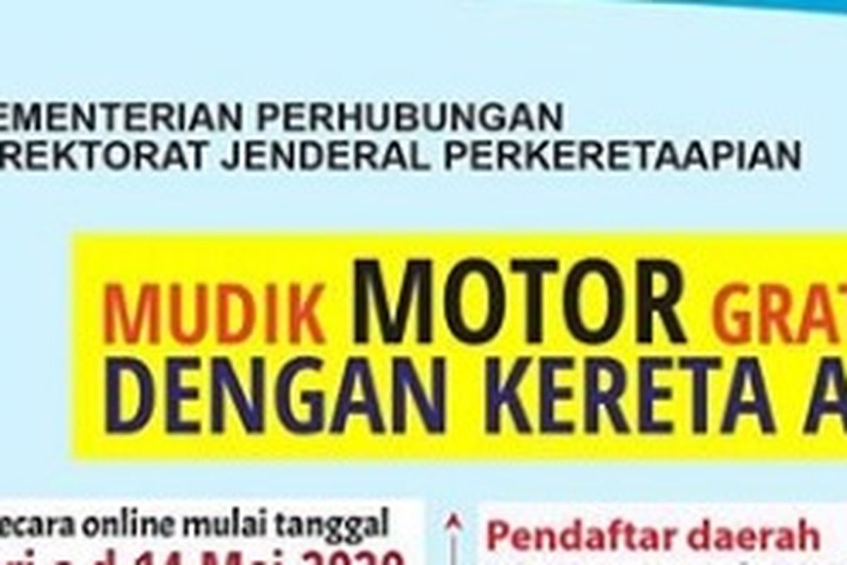 Mudik motor gratis pakai kereta api