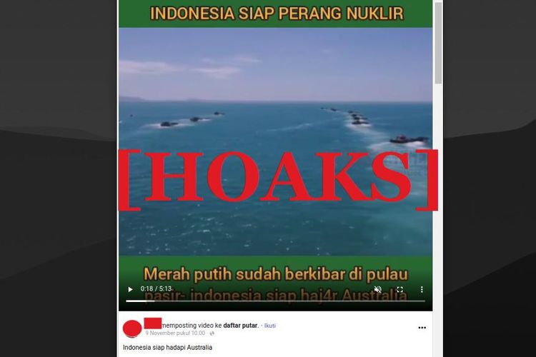 Hoaks Indonesia siap perang nuklir melawan Australia untuk merebut Pulau Pasir