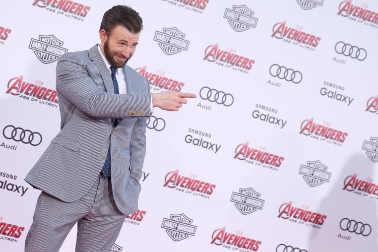 Aktor Chris Evans pada pemutaran perdana Marvels Avengers: Age Of Ultron di Dolby Theatre 13 April  2015 di Hollywood, California.   Mark Davis/Getty Images/AFP