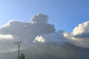 Gunung Lewotobi Kembali Meletus, Tinggi Kolom Abu 1 Km