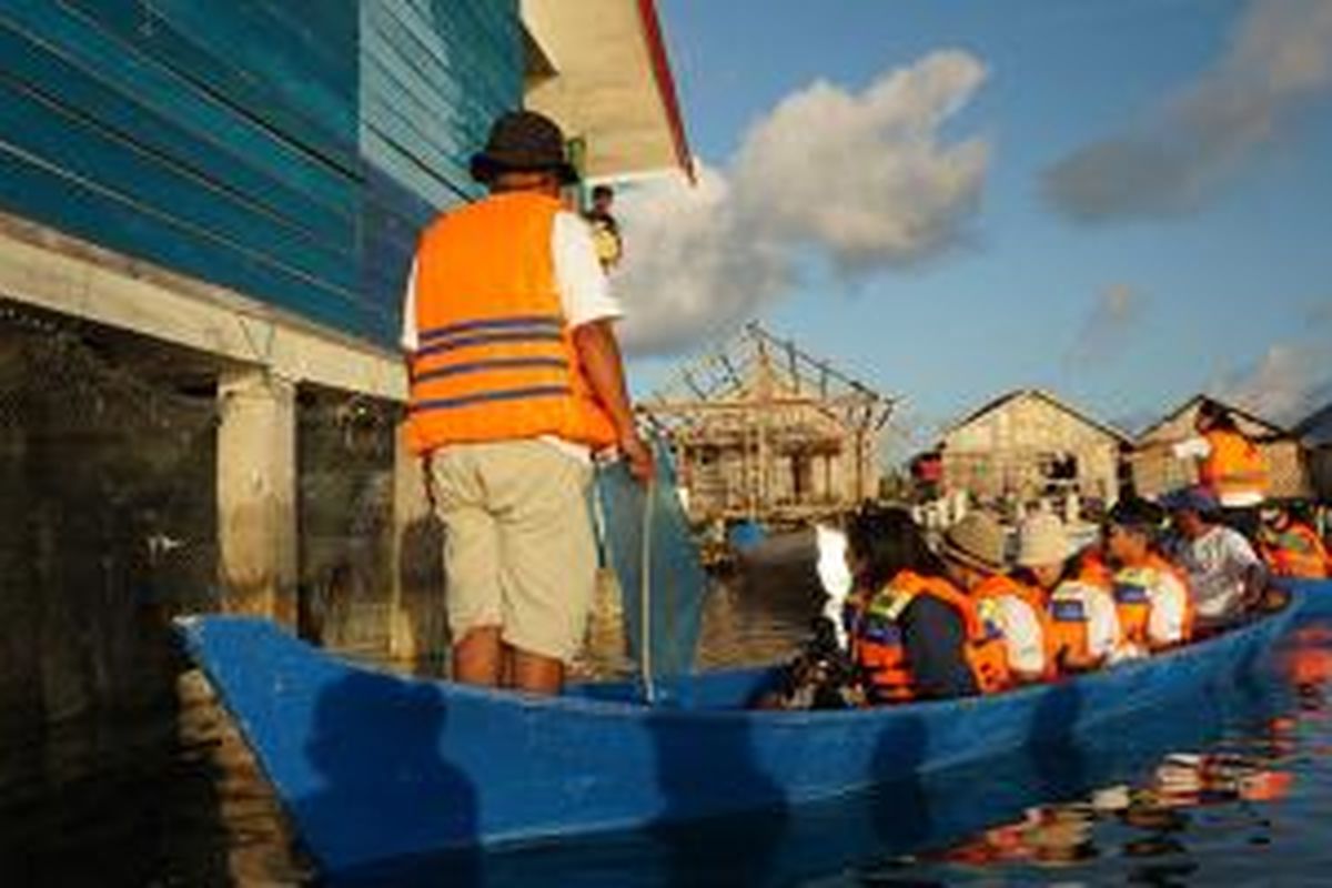 Sekolah Maritim Suku Bajo di Wakatobi, Sulawesi Tenggara, Jumat (8/8/2015).