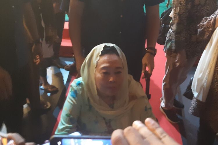 Sinta Nuriyah Wahid, istri dari Presiden keempat Abdurrahman Wahid alias Gusdur di Pendapi Gede Kompleks Balai Kota Solo, Jawa Tengah, Rabu (12/4/2023) petang.