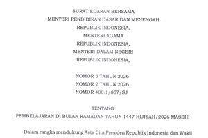 Pemerintah Keluarkan Edaran Jadwal Libur Sekolah Bulan Ramadhan 2026