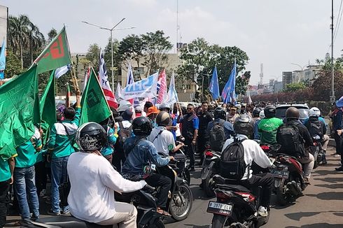 Jalan Margonda Macet Total Imbas Demo Buruh di Depan Kantor Wali Kota Depok