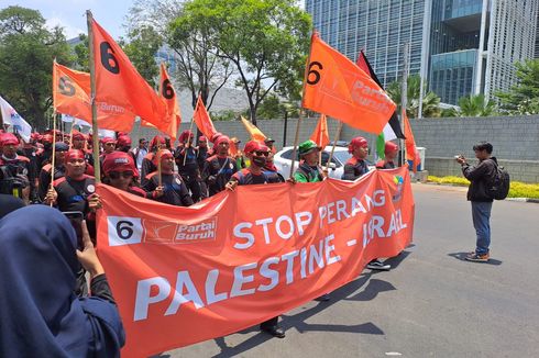 Buruh Demo di Depan Kedubes AS, Serukan Hentikan Perang Hamas-Israel