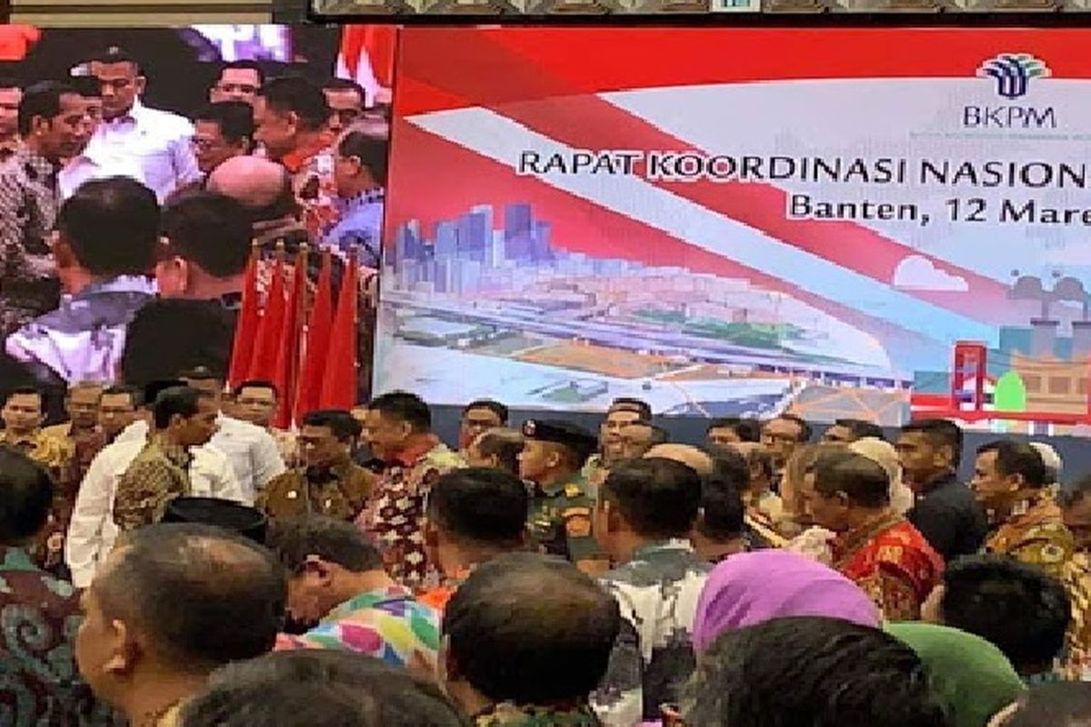 Gubernur Sulawesi Utara Olly Dondokambey mengikuti Rapat Koordinasi Nasional (Rakornas) Investasi 2019 di Indonesia Convention Exhibition (ICE) Tangerang Selatan, Banten, Selasa (12/3/2019) siang. 