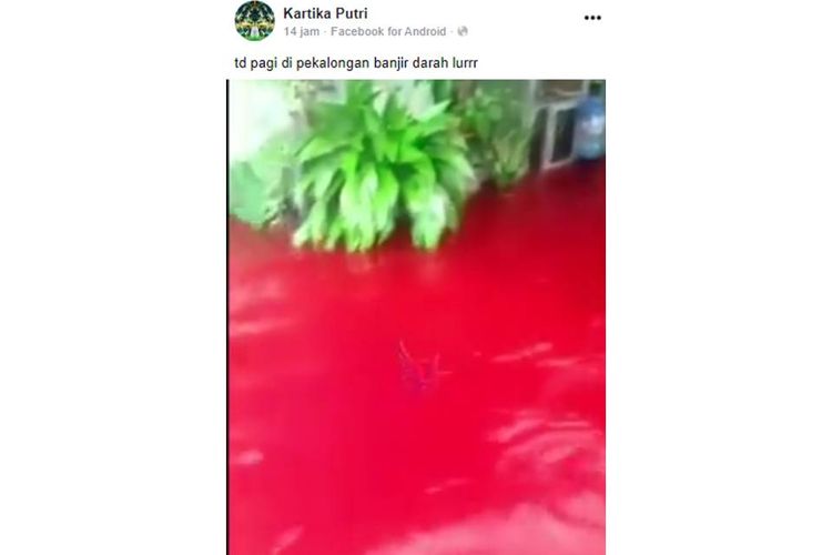 [HOAKS] Banjir Darah Terjadi di Pekalongan, Jawa Tengah