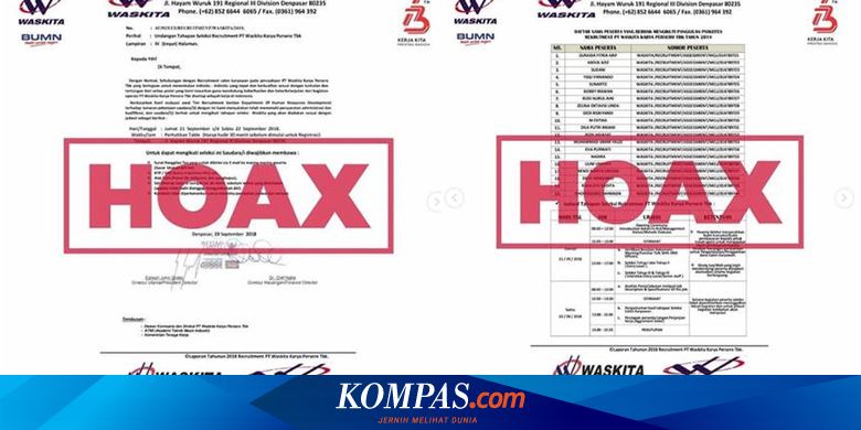 Hoaks Surat Panggilan Tes Seleksi Karyawan Baru Pt Waskita Karya Halaman All Kompas Com