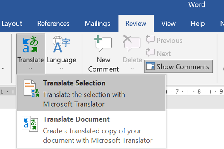 Cara translate otomatis dokumen microsoft word