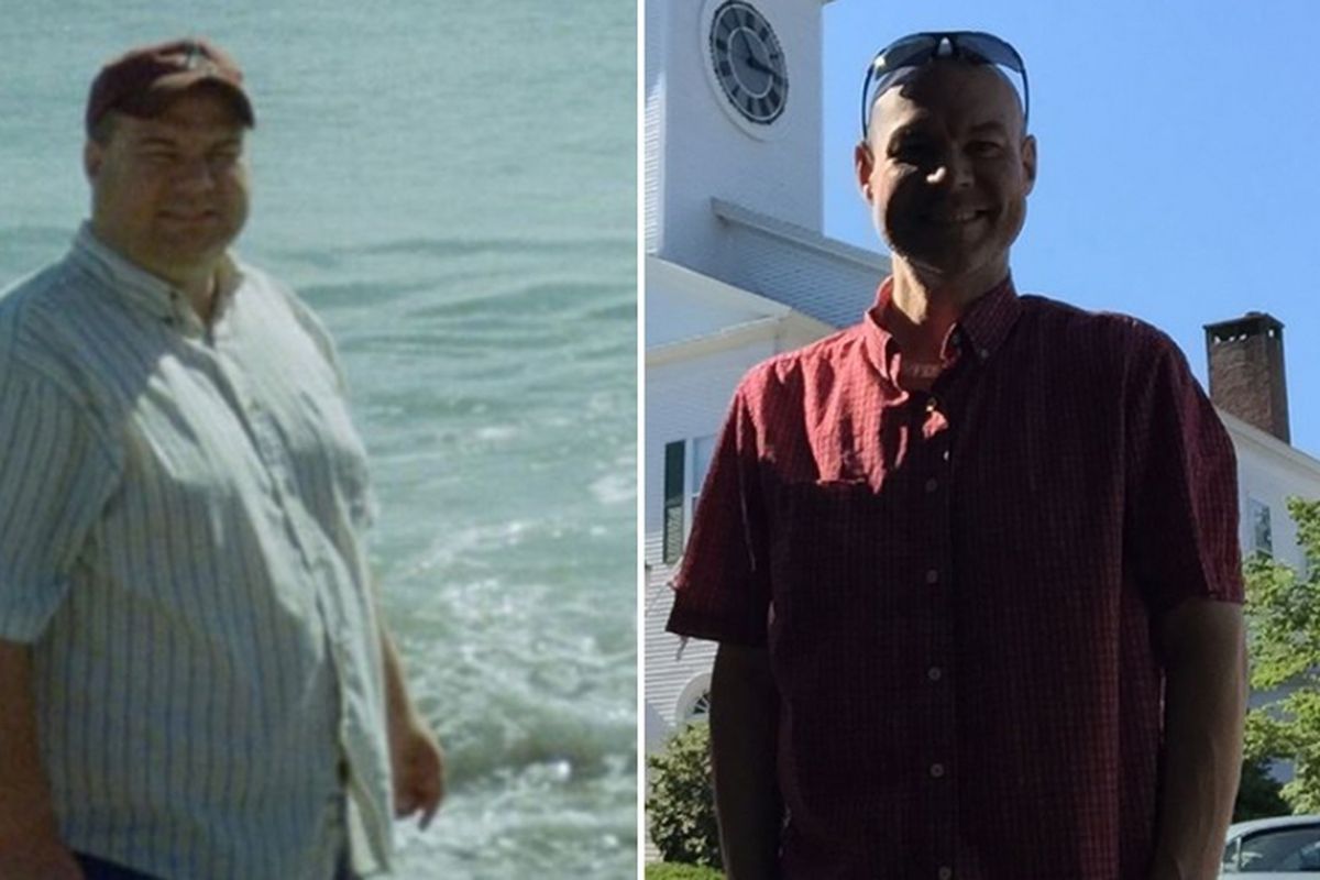 Chuck Gowing, sebelum dan sesudah melakukan diet.