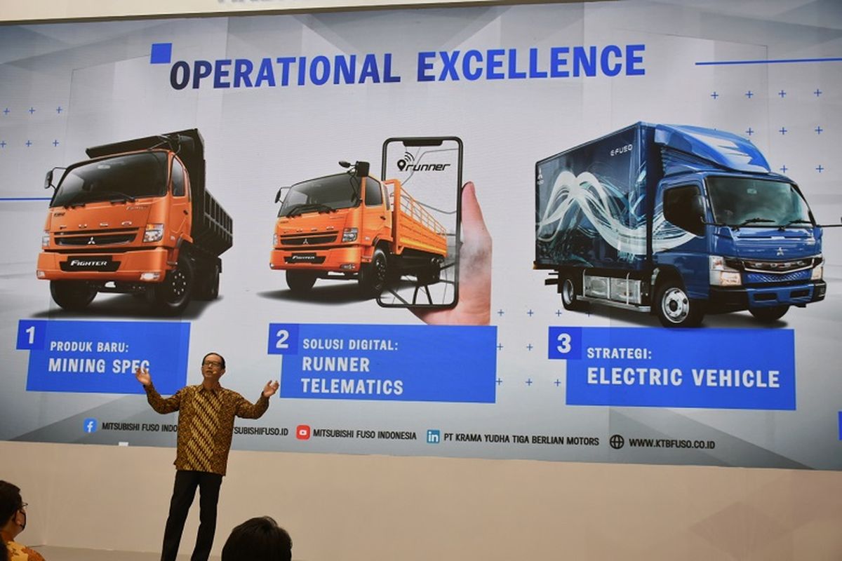 Presentasi aplikasi Runner pada Mitsubishi Fuso di ajang Gaikindo Indonesia International Auto Show (GIIAS) 2021 