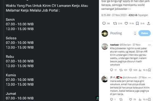 Kapan Waktu Terbaik untuk Kirim Lamaran Kerja? Ini Kata Praktisi HRD