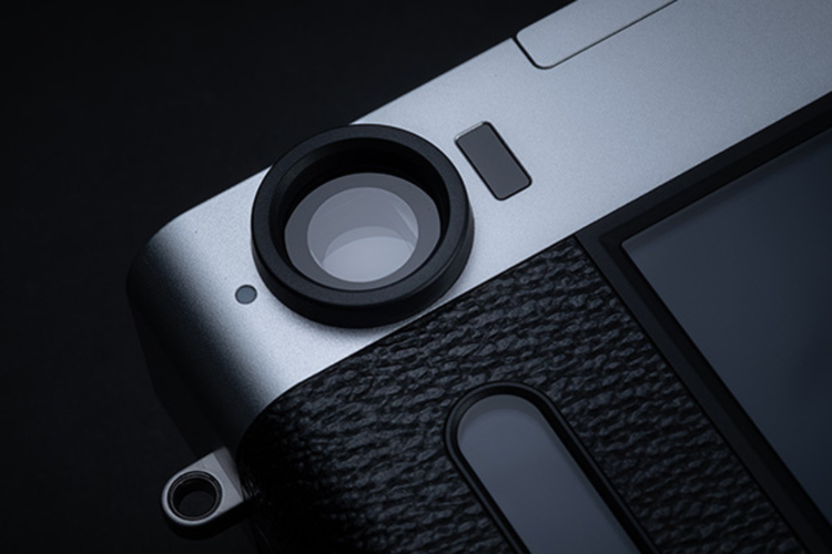 Vue optique Finder / OVF) sur le dispositif de caméra Fujifilm X à demi.