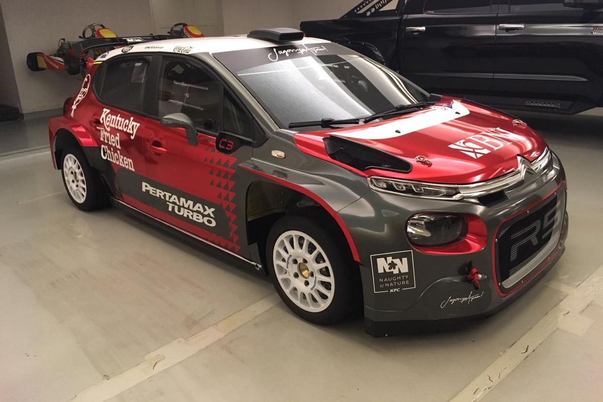 Citroen C3 R5 yang akan digunakan Sean Gelael pada reli nasional di Medan, 23-24 November 2019