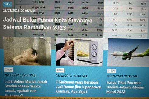 [POPULER TREN] Jadwal Buka Puasa Kota Surabaya Selama Ramadhan 2023 I Video Viral WNA di Bali Berkemah Saat Nyepi