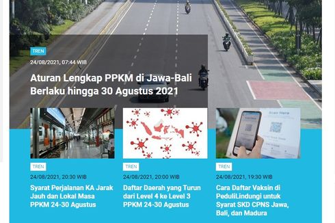 [POPULER TREN] Aturan PPKM di Jawa Bali hingga 30 Agustus 2021 | Jadwal SKD CPNS 2021