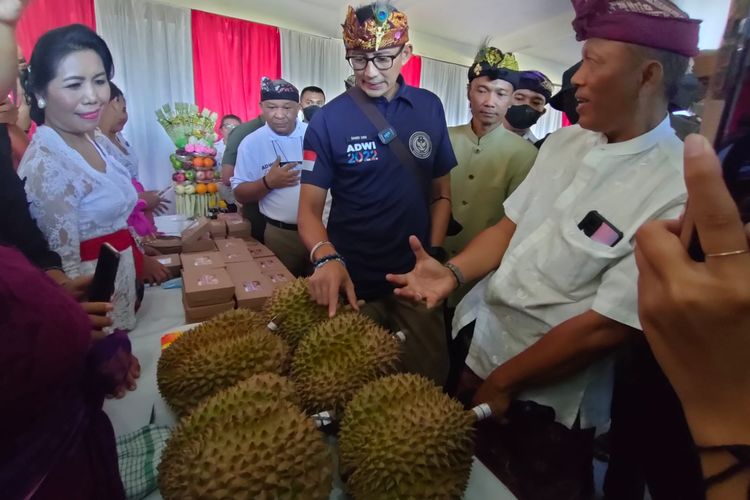 Menteri Pariwisata dan Ekonomi Kreatif (Menparekraf) Sandiaga Uno mengunjungi Desa Wisata Sudaji, Kecamatan Sawan, Kabupaten Buleleng, Provinsi Bali, Jumat (19/8/2022).